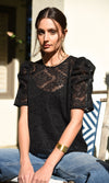 Oliver Embroidered Top w/Cami Liner ~ Black