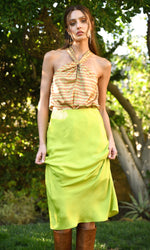 Bea Midi Skirt w/ Slit ~ Lime
