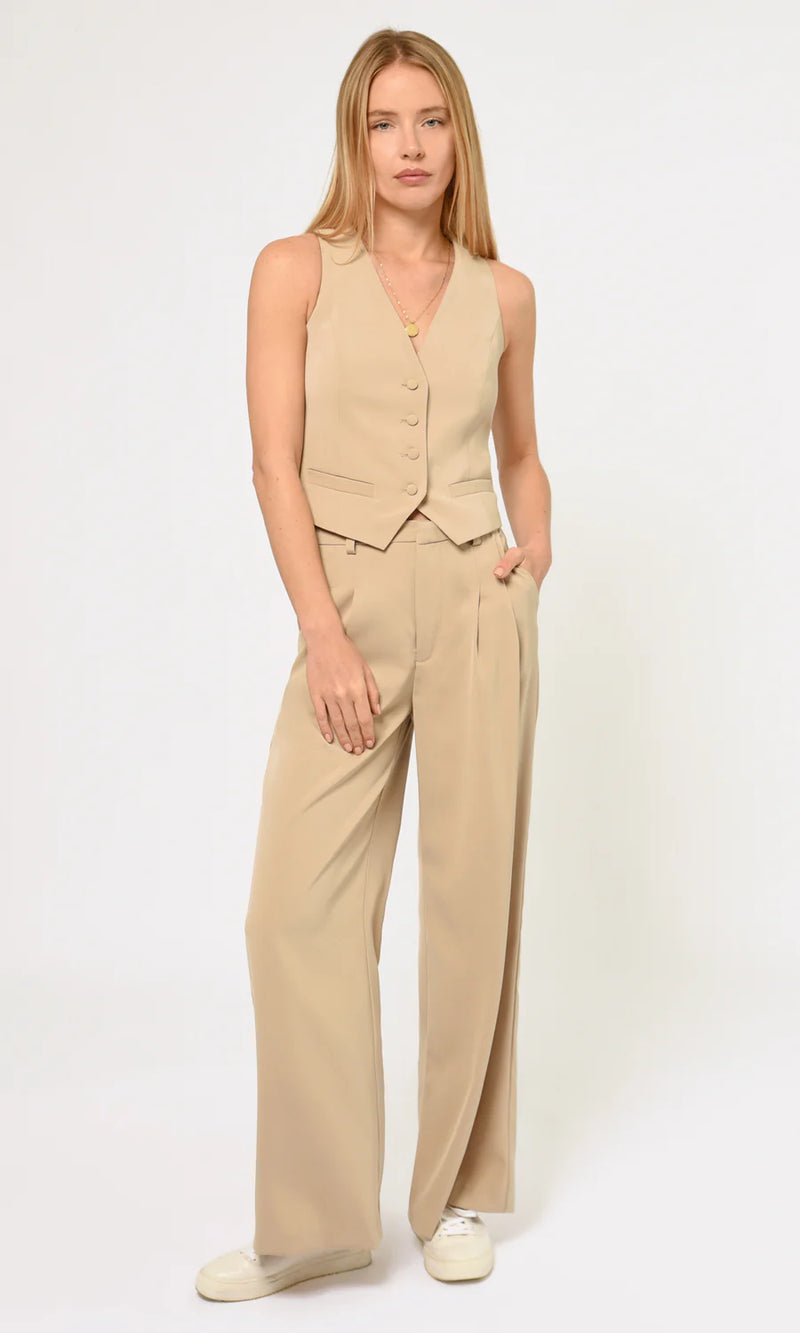 Stanley Wide Leg Trouser ~ Khaki