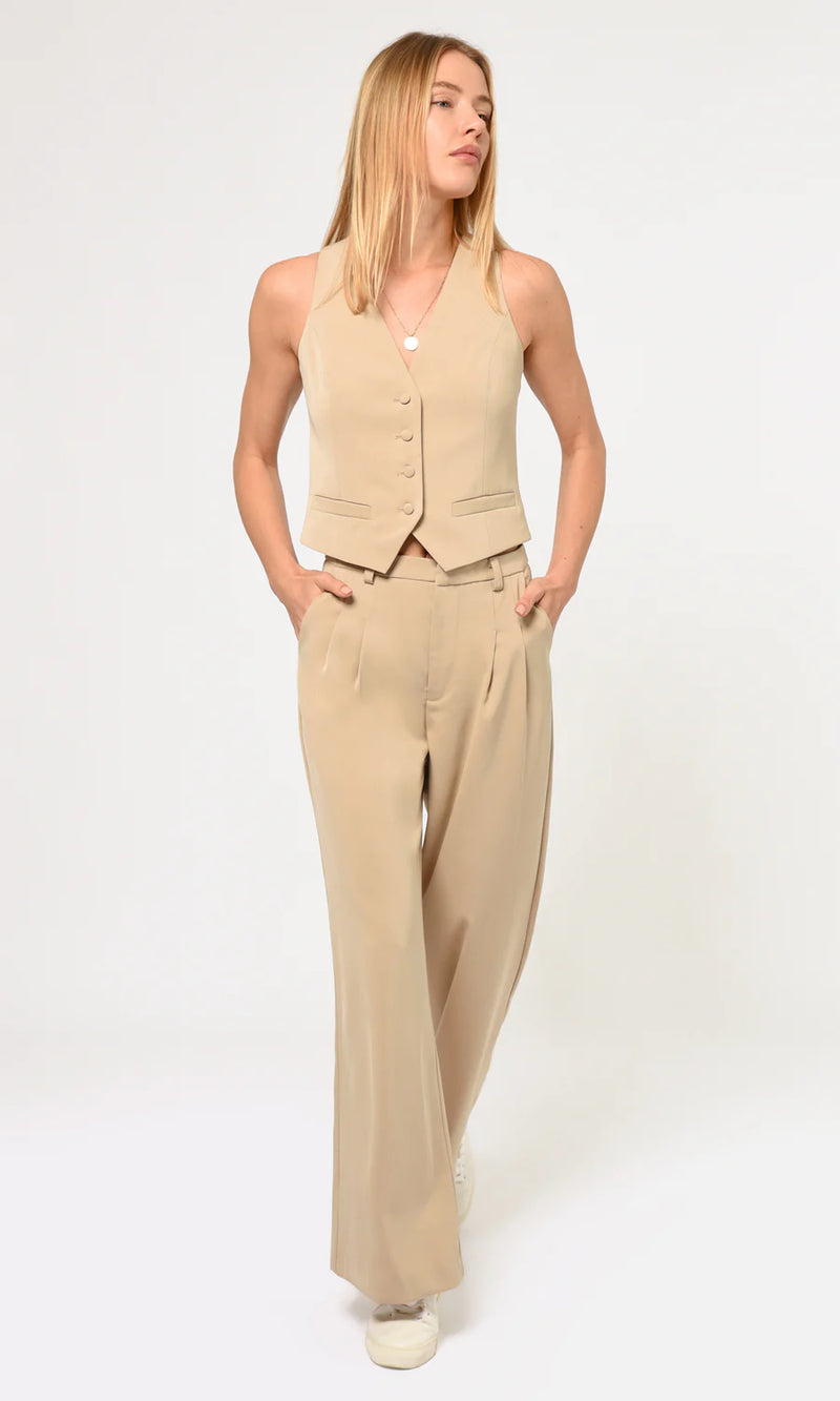 Stanley Wide Leg Trouser ~ Khaki