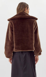 Hailey Faux Fur Cropped Coat ~ Coffee