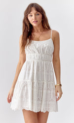 Llana Eyelet Pineapple Mini Dress