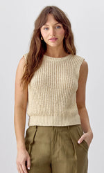 Beth Twist Back Knit Top ~ Wheat