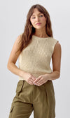 Beth Twist Back Knit Top ~ Wheat