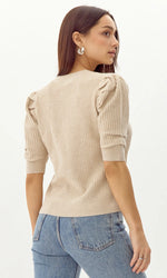 Ruiza Sweater Knit Top ~ Oat