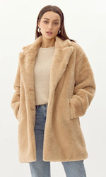 Frankie Faux Fur Coat ~ Latte