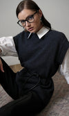 Jamie Oversized Open Back Vest ~ Charcoal