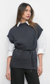 Jamie Oversized Open Back Vest ~ Charcoal