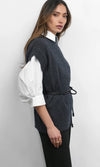 Jamie Oversized Open Back Vest ~ Charcoal