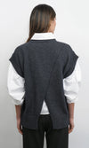 Jamie Oversized Open Back Vest ~ Charcoal