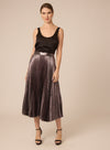 Braylen Skirt ~ Silver Metallic Pleating