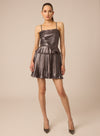 Mireille Dress ~ Silver Metallic Pleating