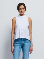 Greta Pintuck Top ~ White