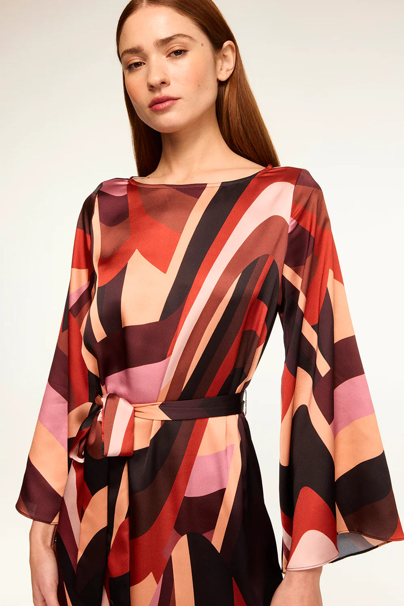 Laurie Dress ~ Canyon Stripe Satin