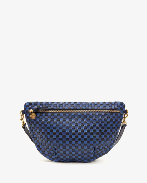 Grande Fanny ~ Dark Blue Woven Checker