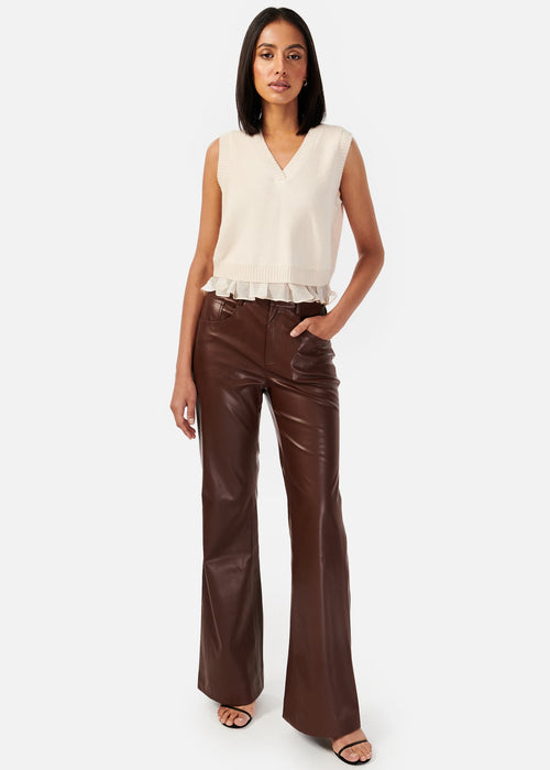 Zenobia Vegan Leather Pant ~ Java