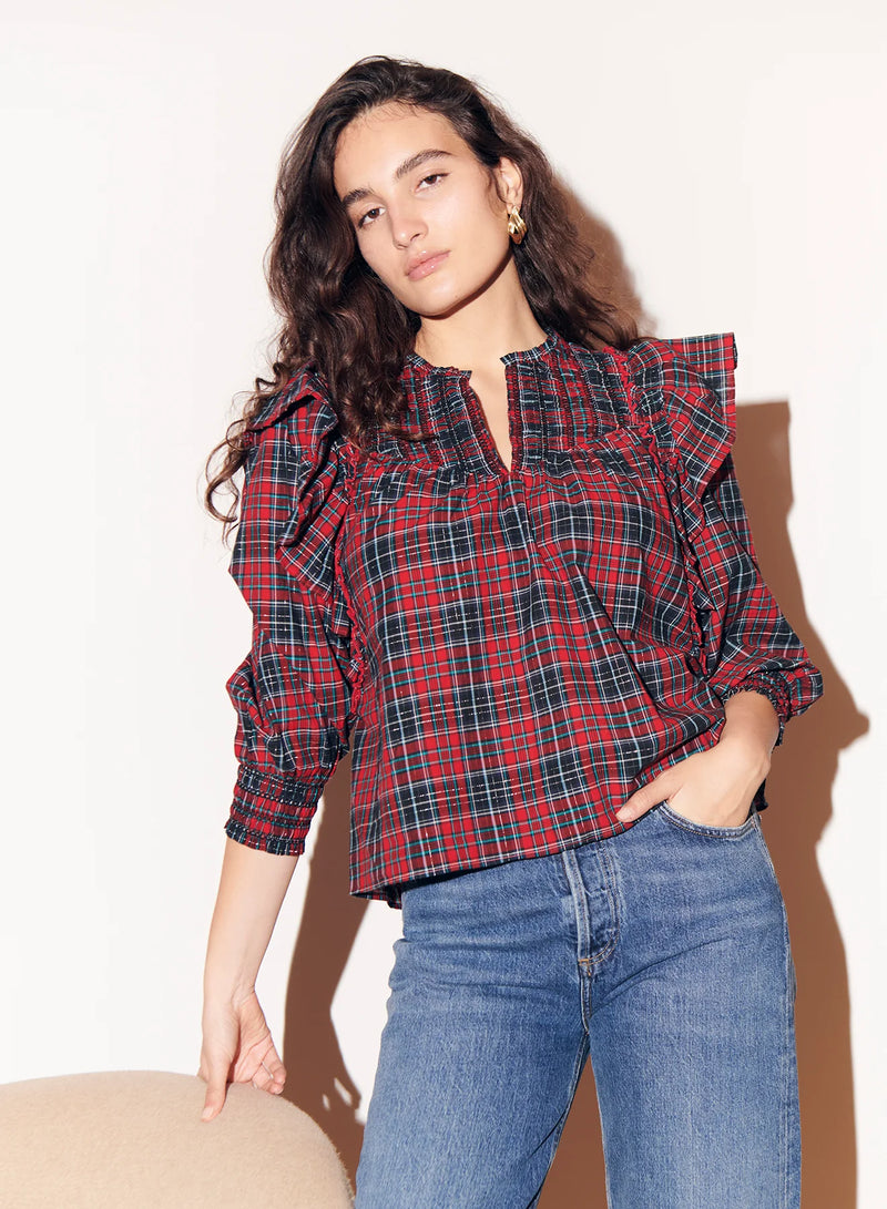 Lois Christmas Top ~Plaid