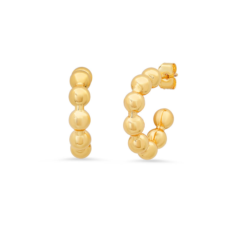 Gold Midi Ball Nuggets Hoop Earrings