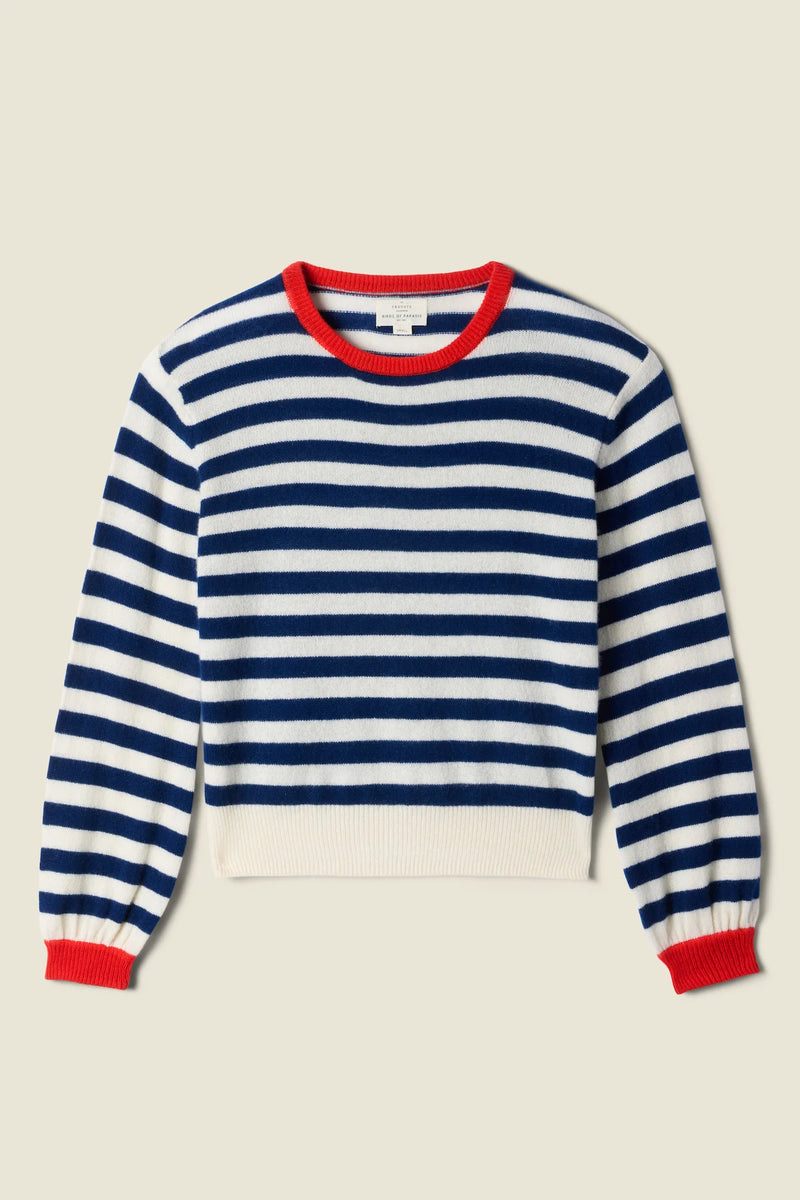 Ryann Sweater ~ Navy Stripe W/ Red