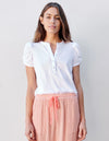 Puff Sleeve Shirttail Tee ~ White