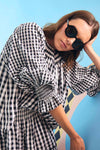 Hayes Blouse ~ Black and White Gingham