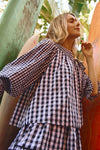 Hayes Blouse ~ Black and White Gingham