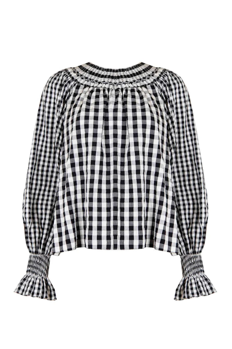 Hayes Blouse ~ Black and White Gingham