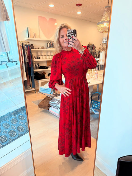 Cornelia L/S Dress ~ Red