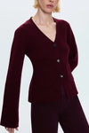 Aeron V-Neck Cardigan Sweater ~ Claret