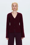 Aeron V-Neck Cardigan Sweater ~ Claret