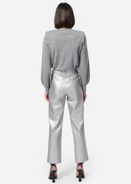 Hanie Vegan Leather Pant ~ Silver