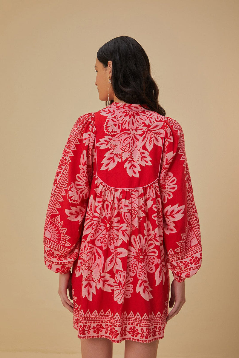 Flora Tapestry Long Sleeve Mini Dress