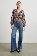 Indi Top ~ Navy Wildflower