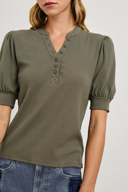 Jewel Top ~ Washed Olive