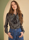 Frances Blouse ~ Aces Wild Black