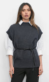 Jamie Oversized Open Back Vest ~ Charcoal