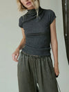 Katie Draped Top ~ Marled Grey