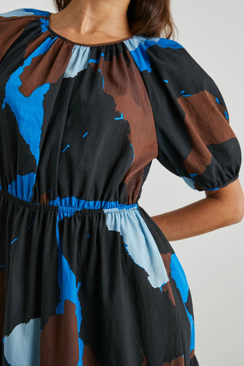 Khloe Dress ~ Blue Multi Color Block