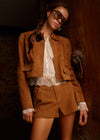 Sullivan Suede Cropped Jacket ~ Cognac