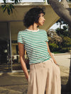 Laurence Tee ~ Verdant Green Stripe