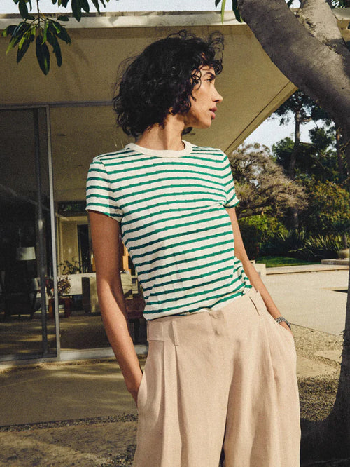 Laurence Tee ~ Verdant Green Stripe