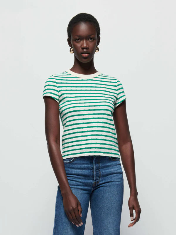 Laurence Tee ~ Verdant Green Stripe