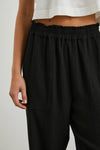 Leon Crop Pant- Black Gauze