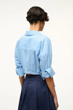 Lisa Top ~ Azure Pinstripe