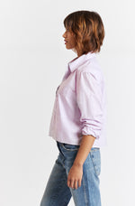 Ruth Crop Shirt ~ Blushing Stripe