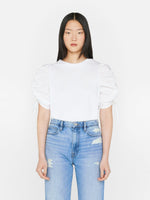 Ruched Tie Sleeve Tee ~ Blanc