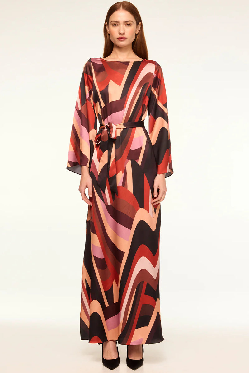 Laurie Dress ~ Canyon Stripe Satin