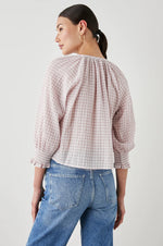 Mariah Top ~ Soft Rose Check