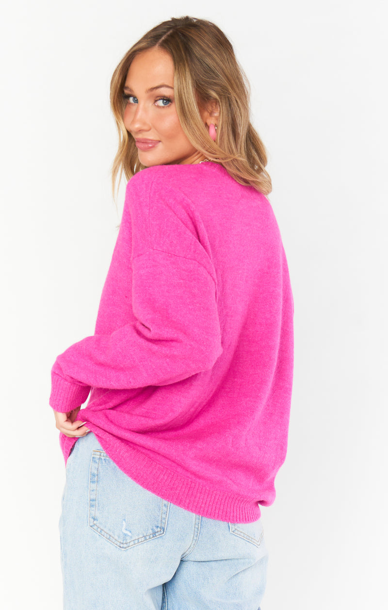 Feel Good Sweater ~ Fuschia Knit