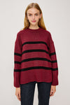 Miranda Sweater ~ Garnet Black Stripe